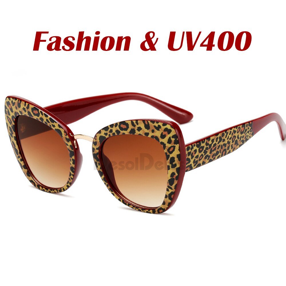 Oversized Brand Designer Big Frame Vintage Leopard Print Sunglasses